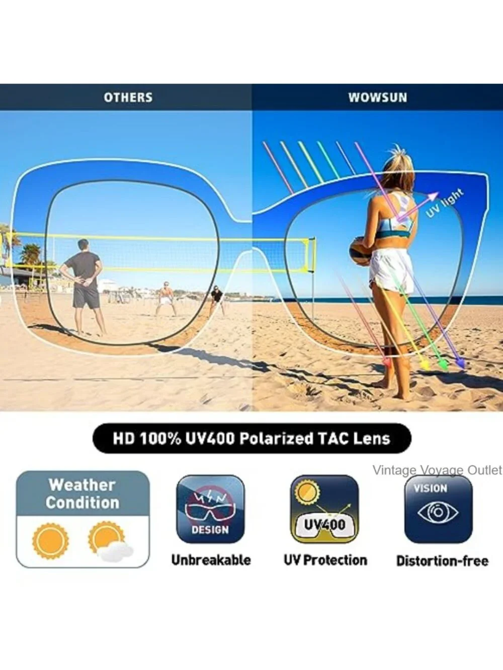 Vintage Oversized Cat Eye Sunglasses for Women Polarized UV400 TAC Lens Retro